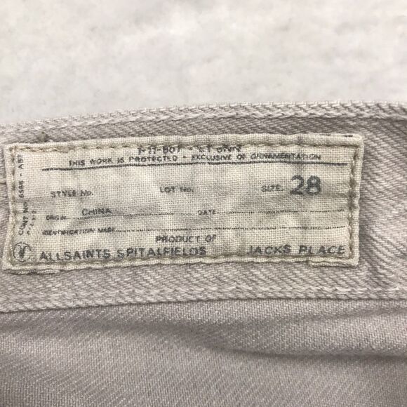 ALLSAINTS Double Cigarette Jean Men 28x28 Gray Button Fly Skinny Slim - Picture 12 of 15